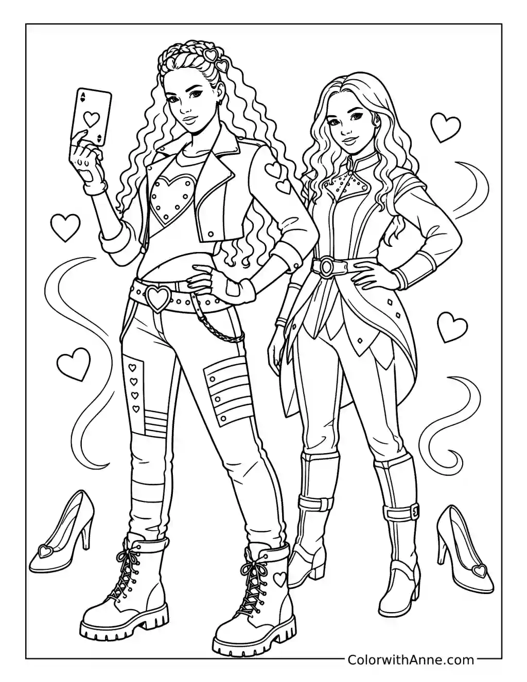 Red and Chloe Together coloring page