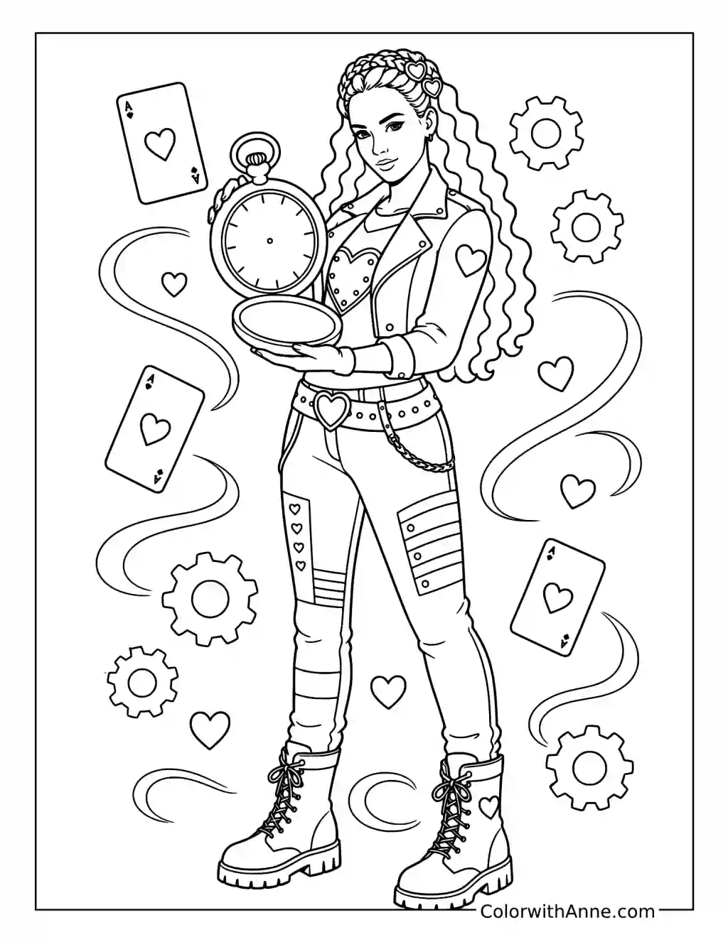 Red Holding the Magical Pocket Watch coloring page