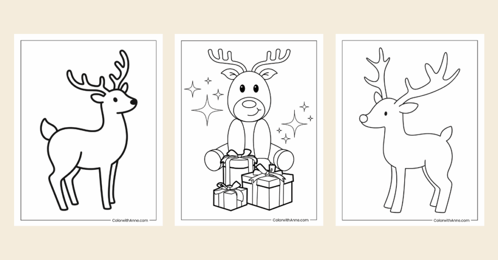 reindeer coloring pages banner