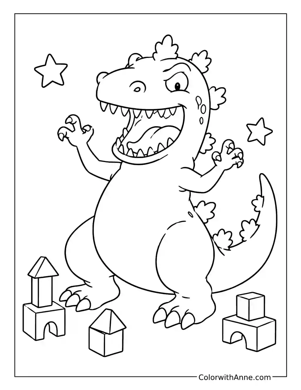 Reptar's Friendly Roar coloring page