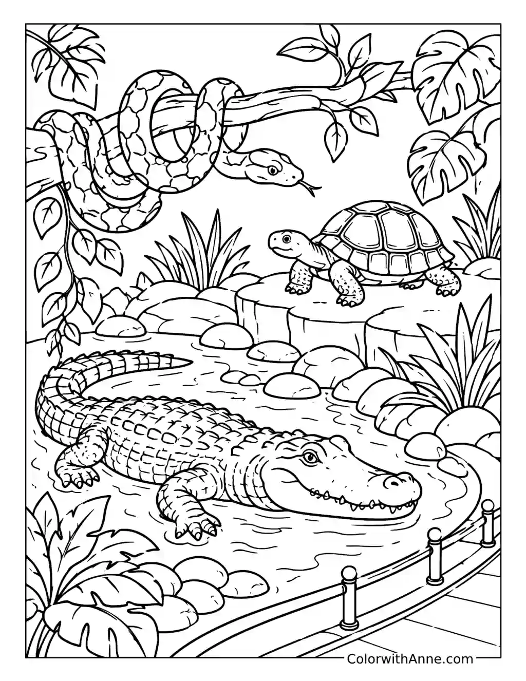Reptile House Adventure coloring page