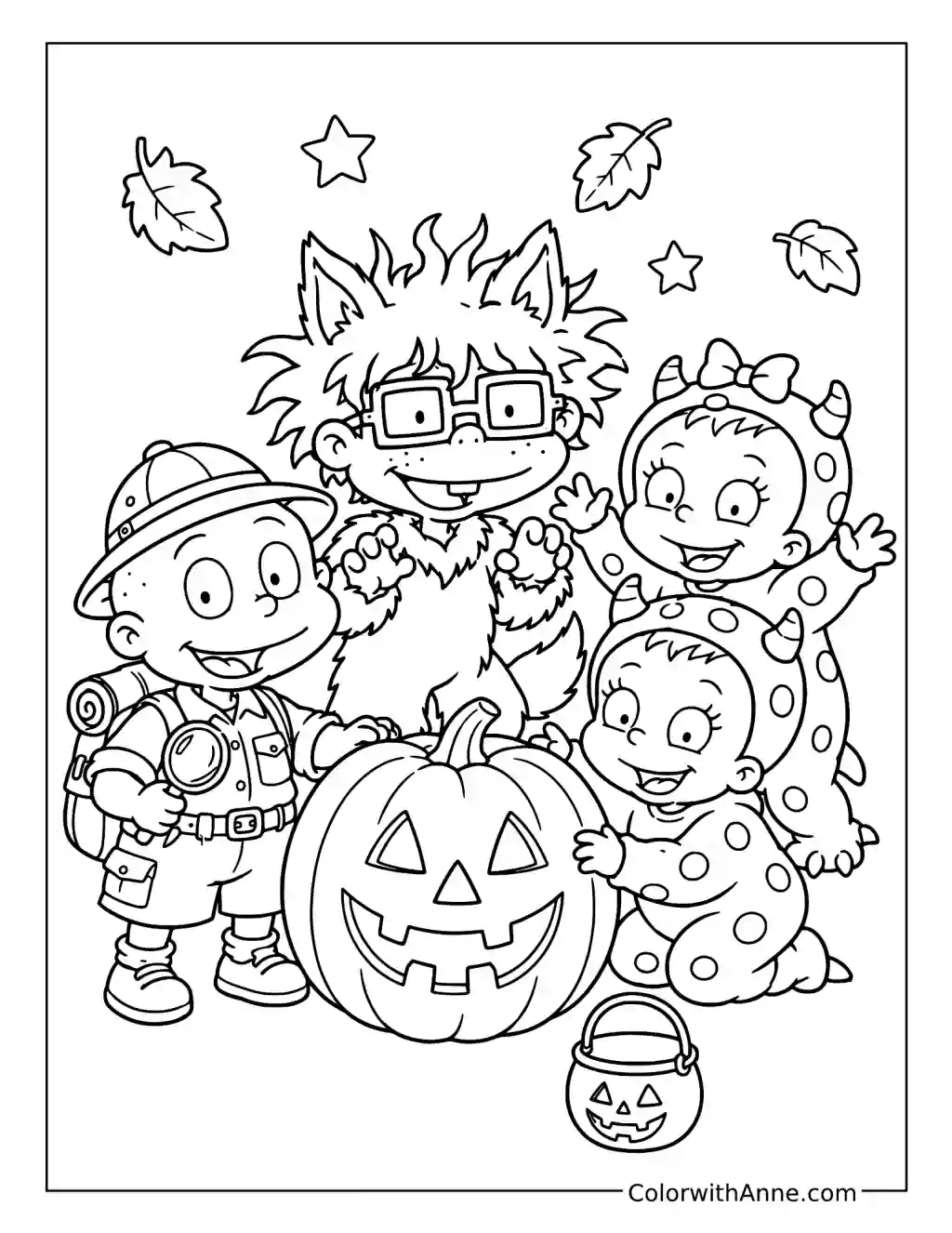 Restored Rugrats Halloween coloring page