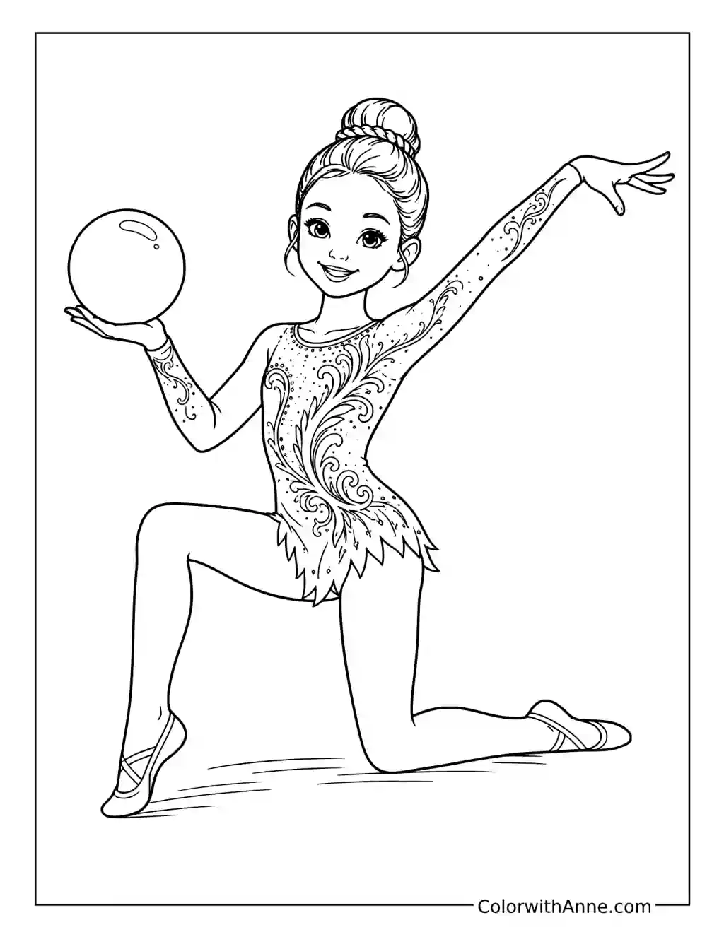 Rhythmic Gymnastics Ball coloring page