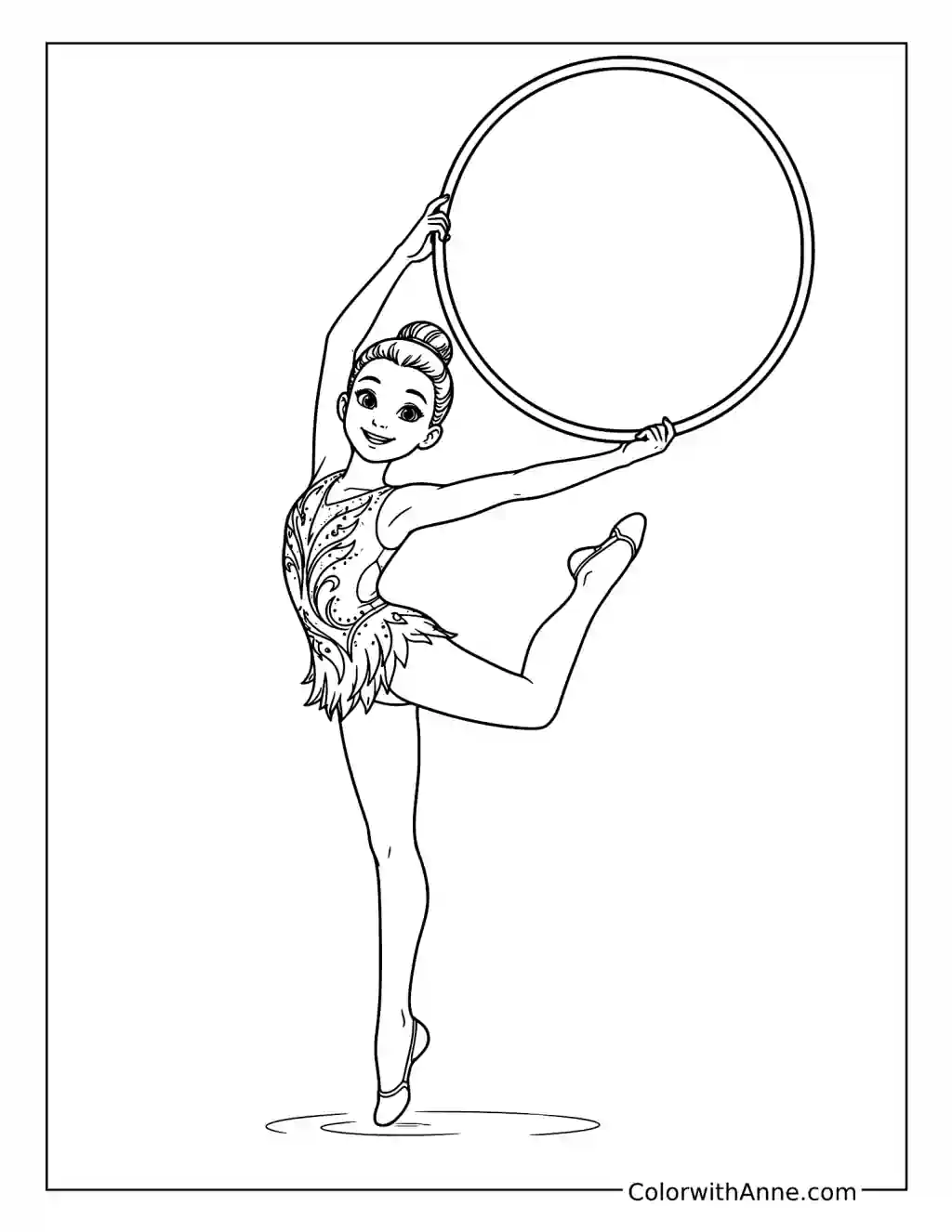 Rhythmic Gymnastics Hoop coloring page
