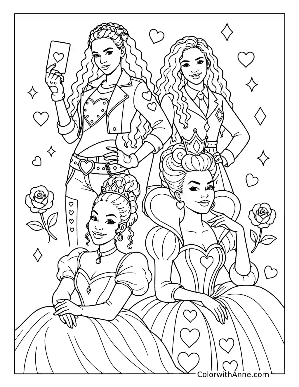 Rise of Red Heroines coloring page