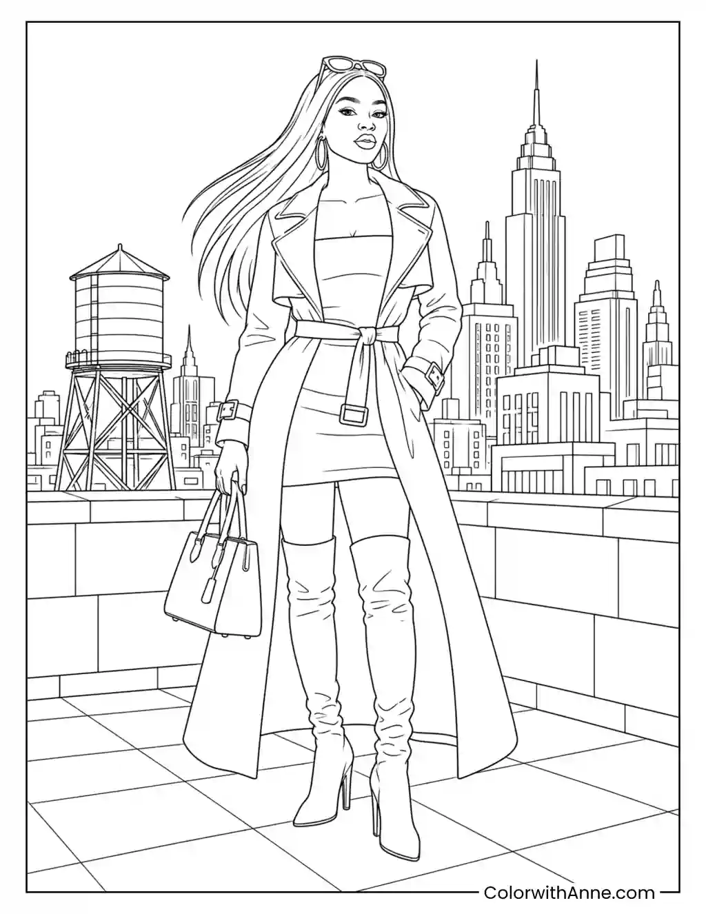 Rooftop City Boss coloring page