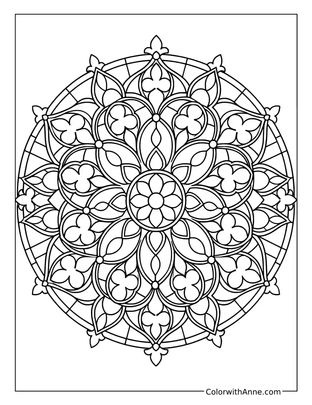 Rose Window Stained Glass coloring page