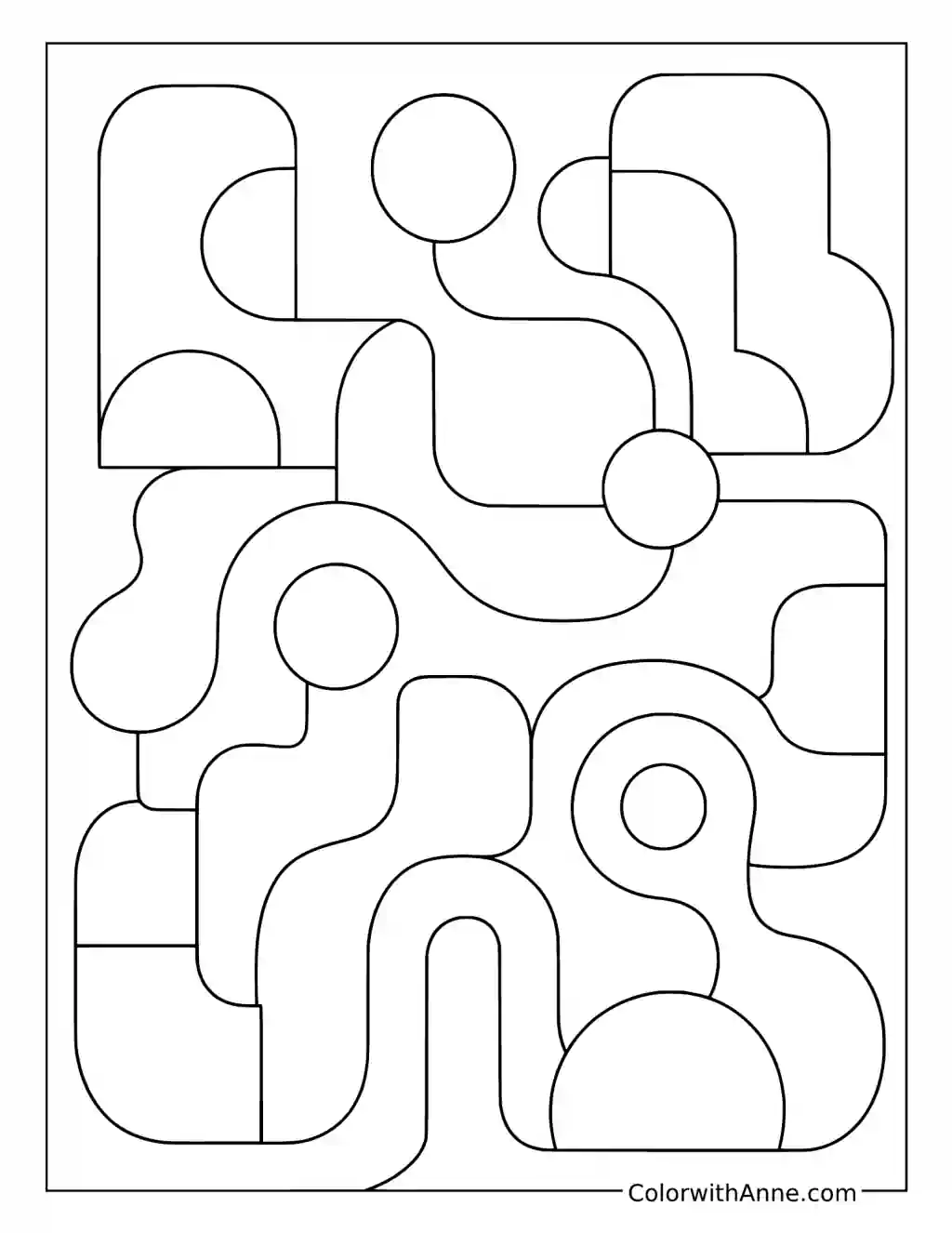 Rounded Geometric Pathways coloring page