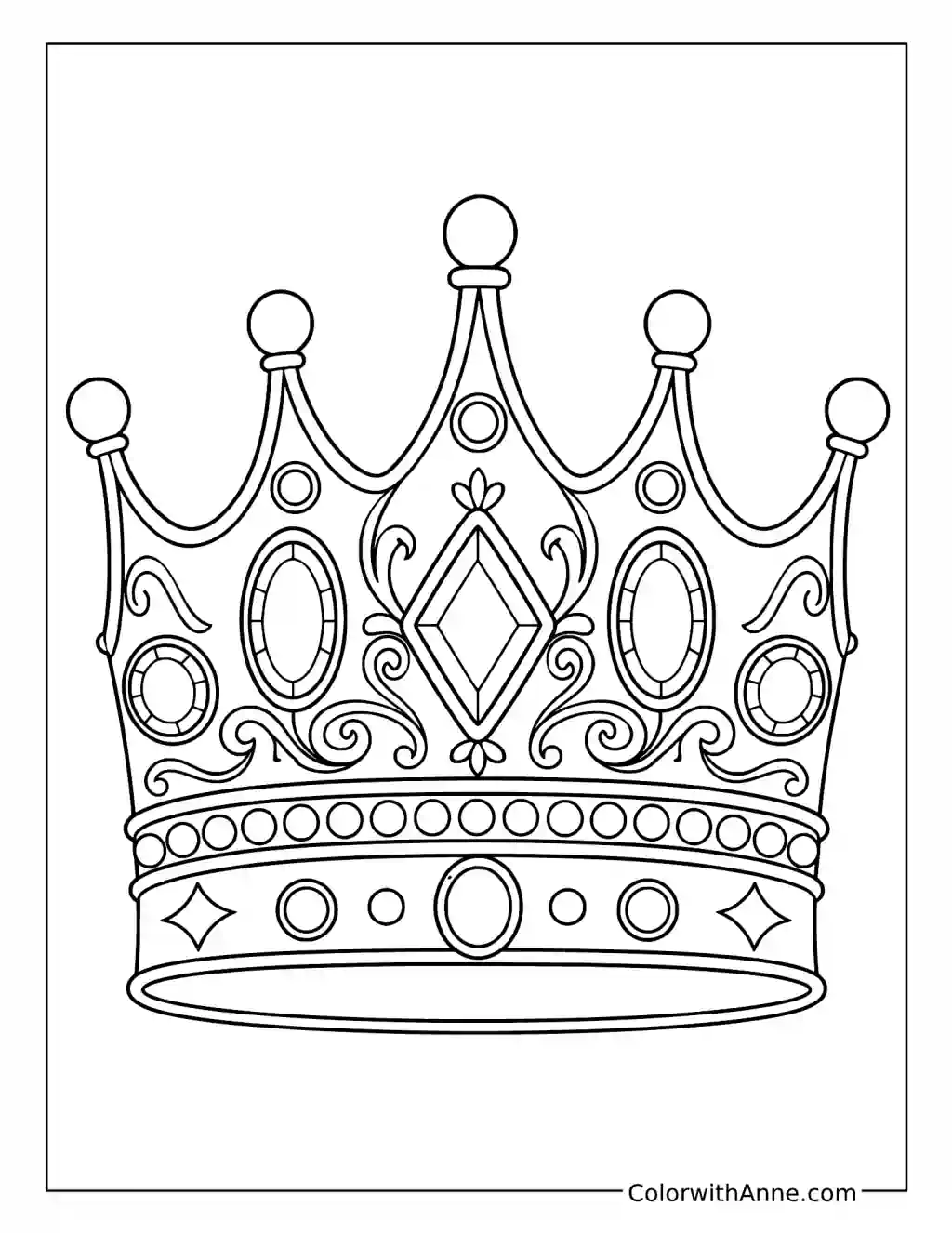 Royal Jeweled Crown coloring page