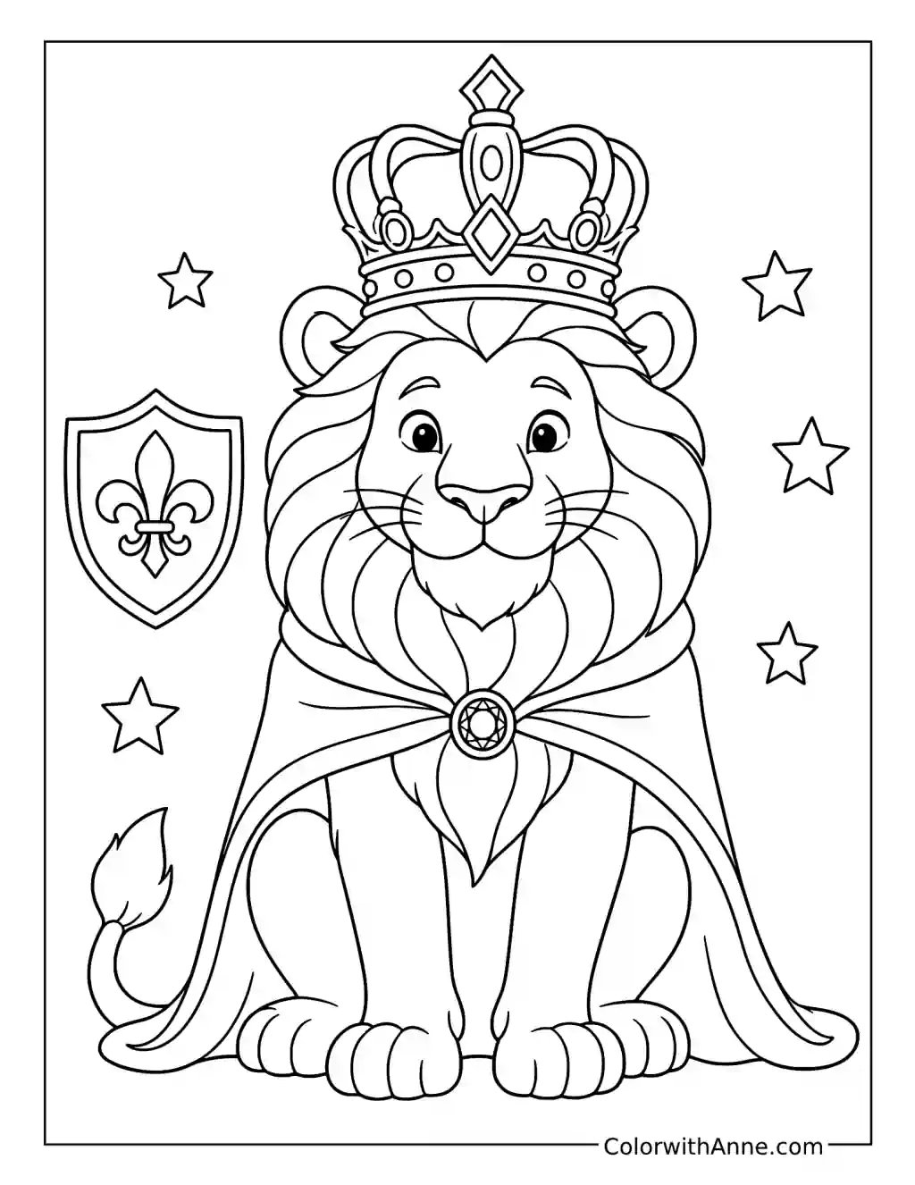Royal Lion Crown coloring page