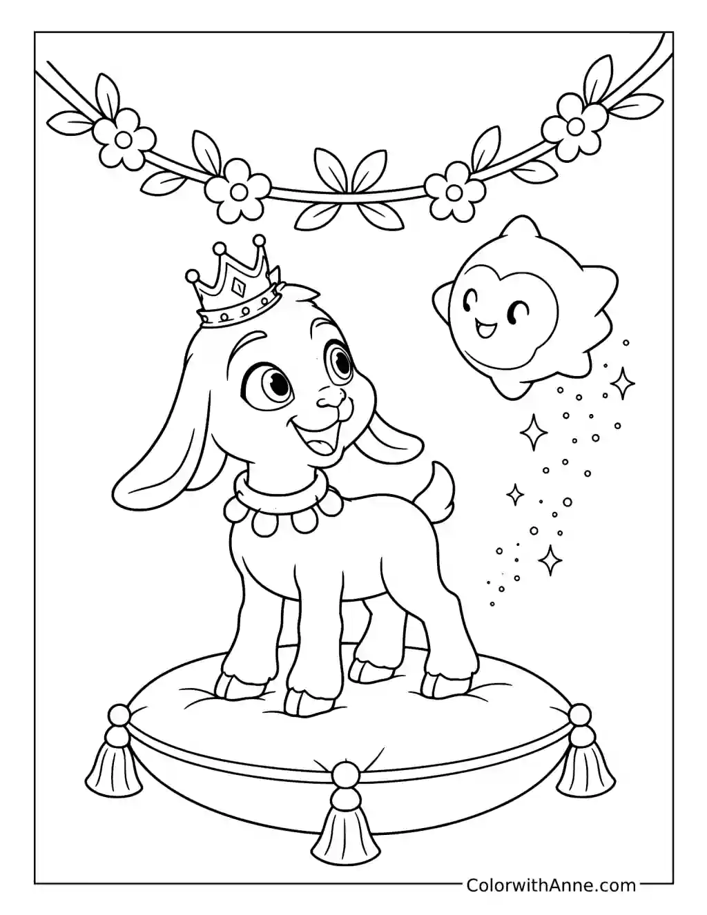 Royal Valentino and Star coloring page