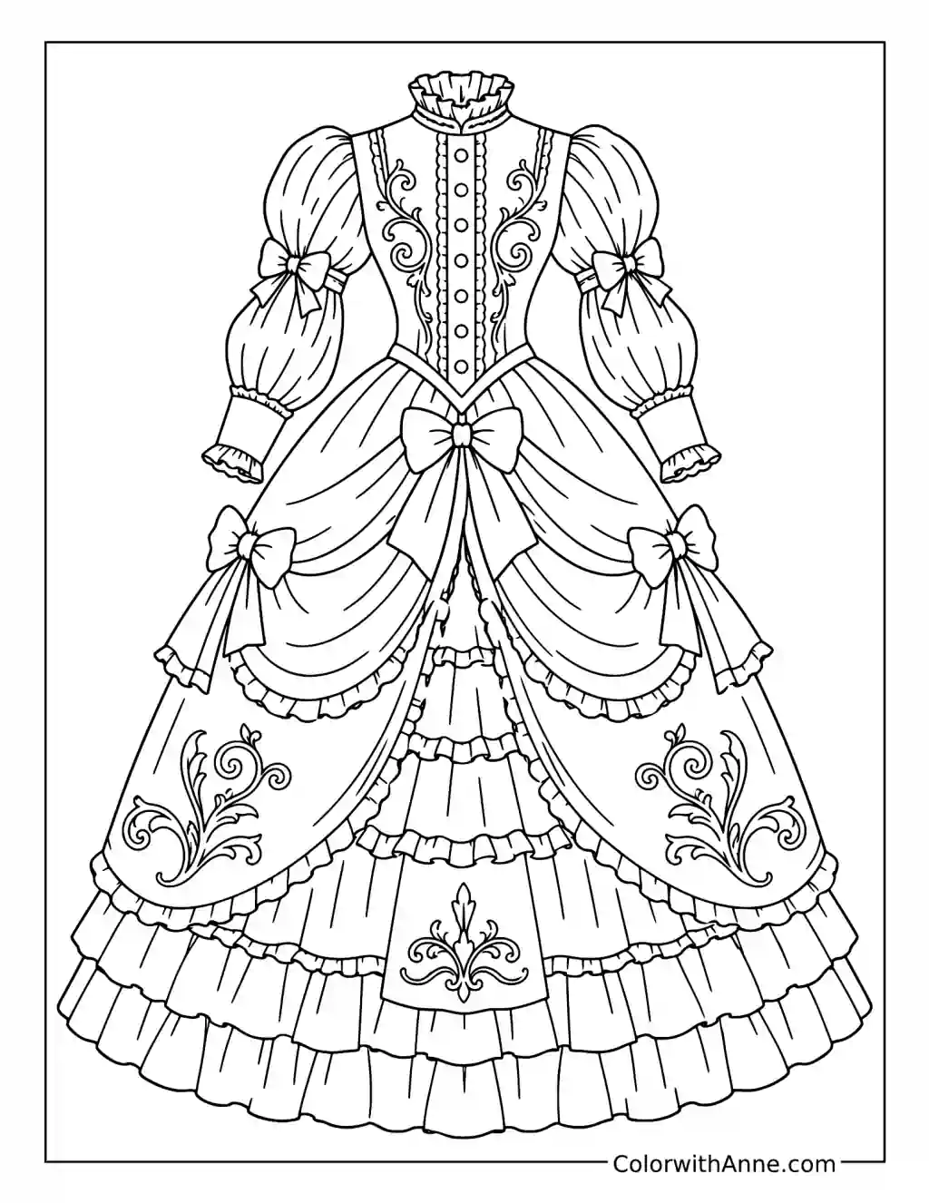 Royal Victorian Dress coloring page