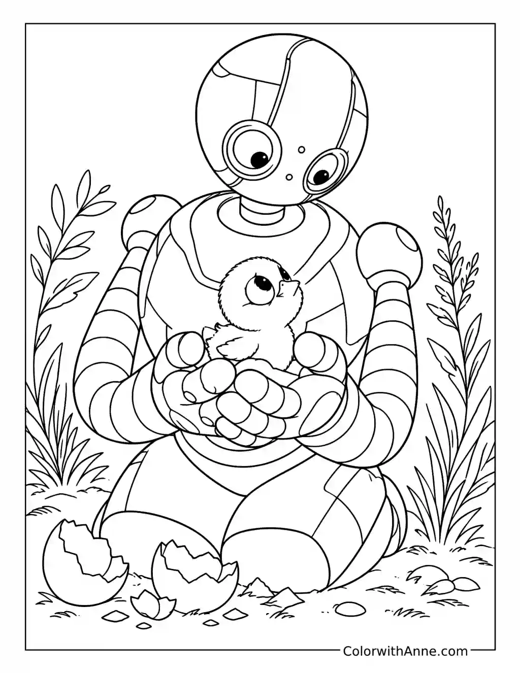Roz Holding Baby Brightbill coloring page