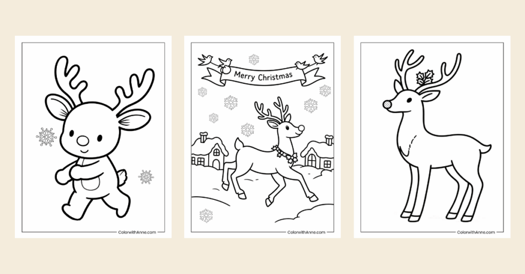rudolph coloring pages banner