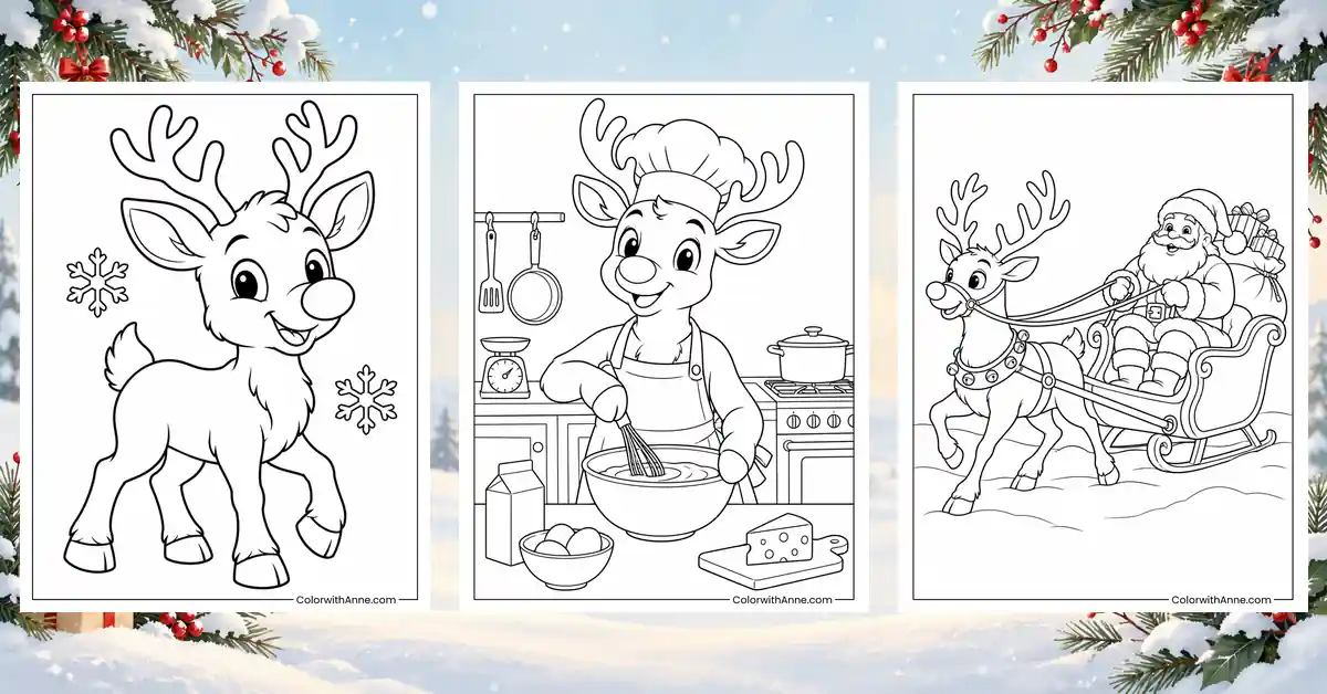 Rudolph Coloring Pages (Free PDF Printables)