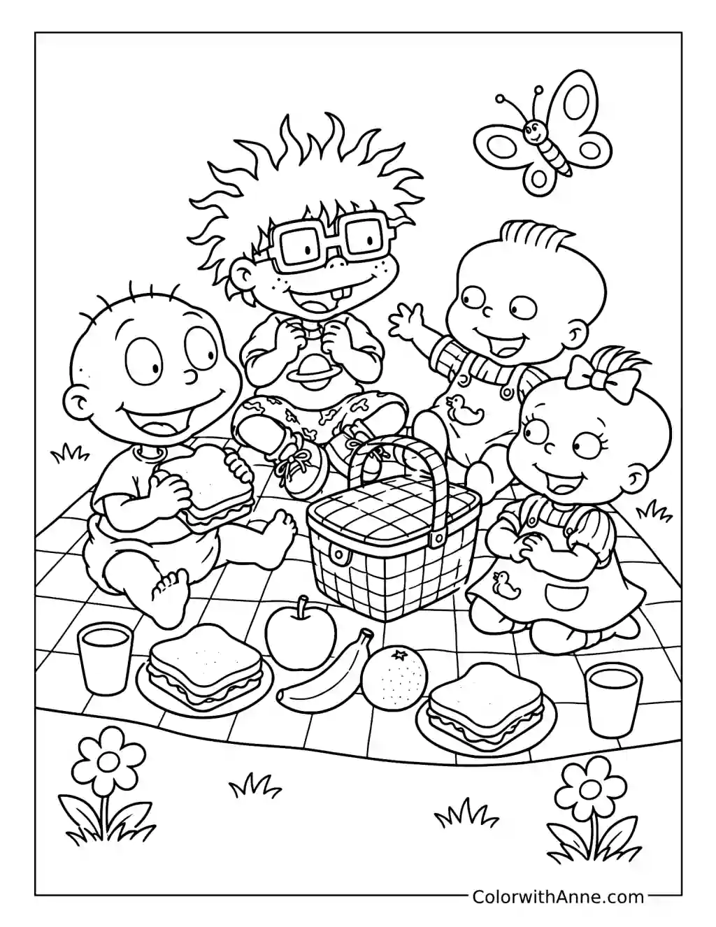 Rugrats Backyard Picnic coloring page