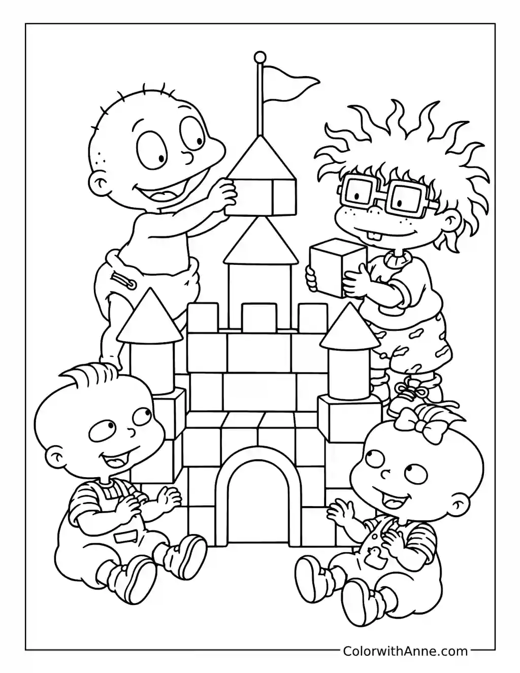 Rugrats Build a Toy Block Castle coloring page