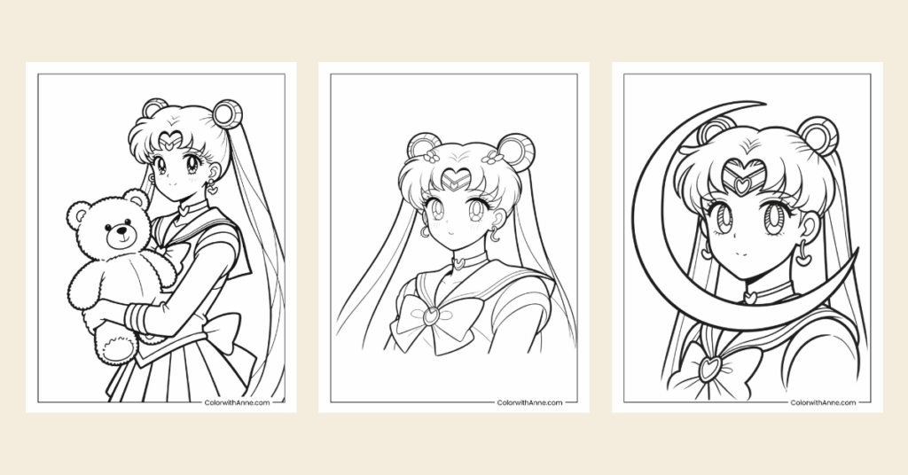 sailor moon coloring pages banner