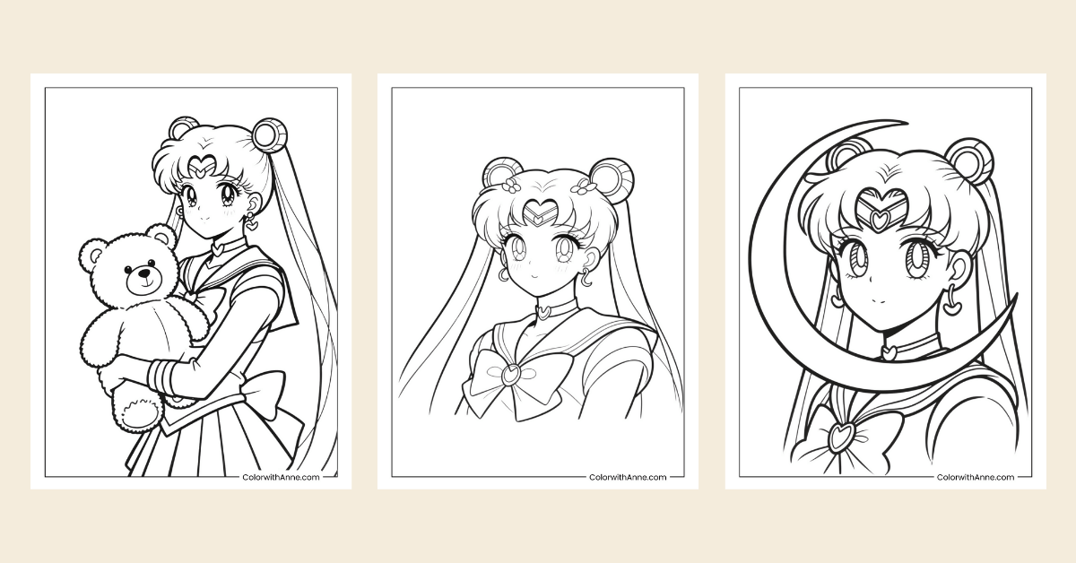 sailor moon coloring pages banner