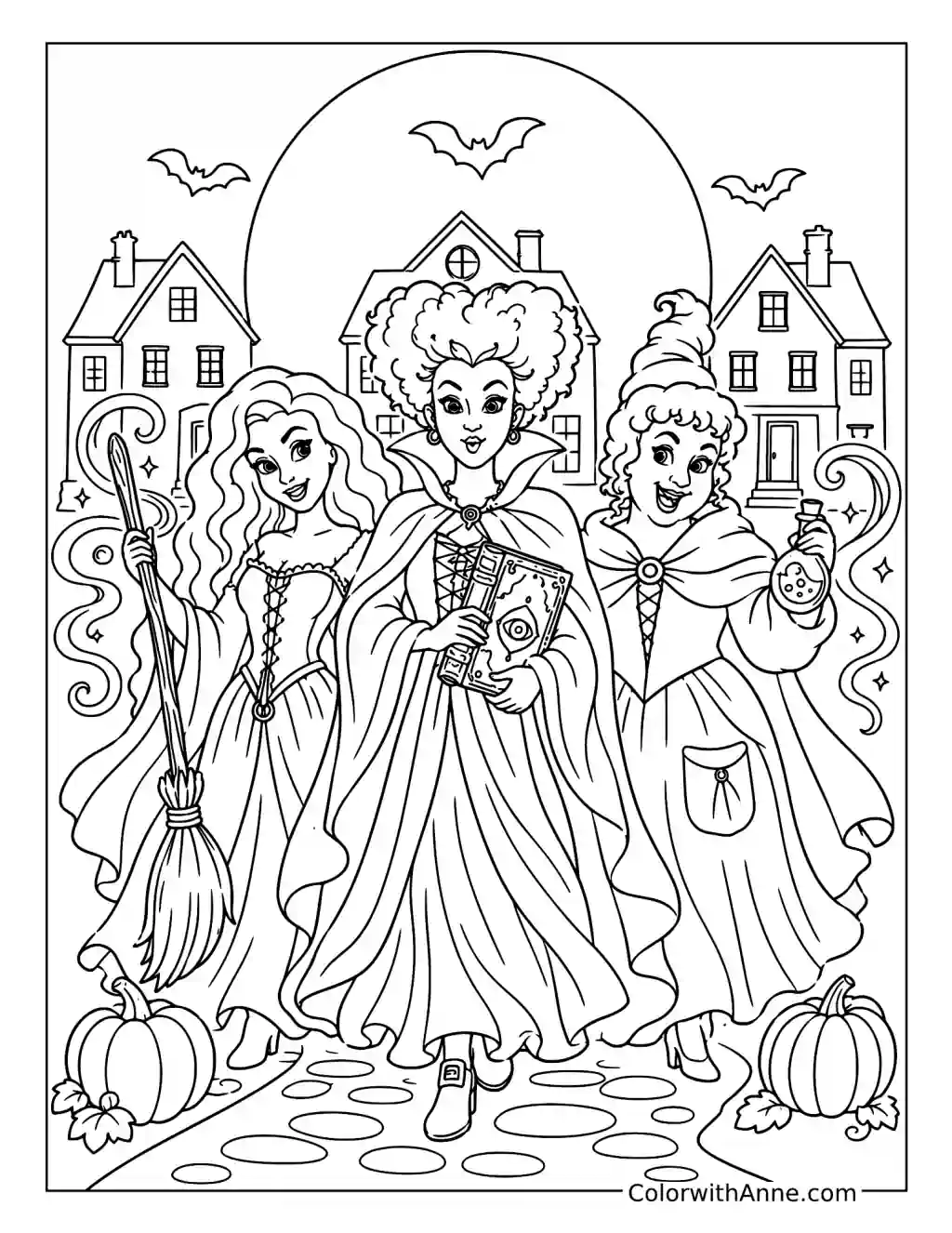 Sanderson Sisters Return to Salem coloring page