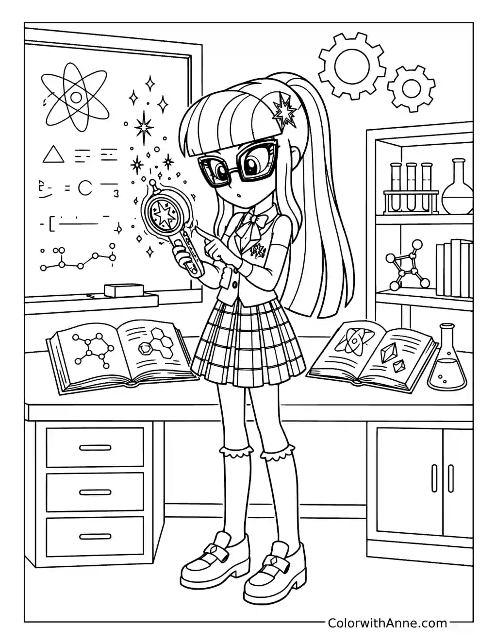 Sci-Twi's Friendship Games Experiment coloring page