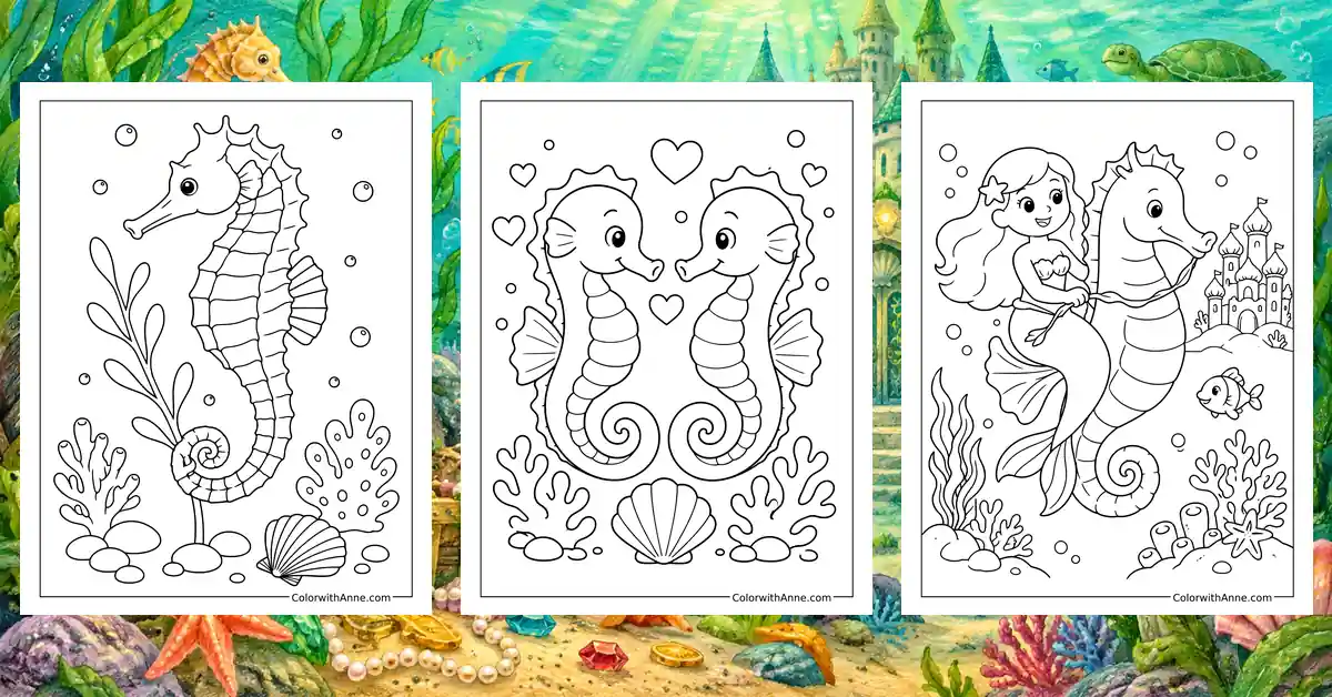 Seahorse Coloring Pages banner