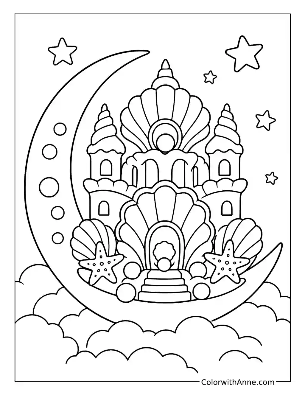 Seashell Moon Palace coloring page