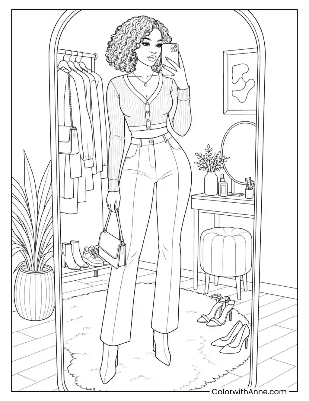 Selfie Mirror Glam coloring page