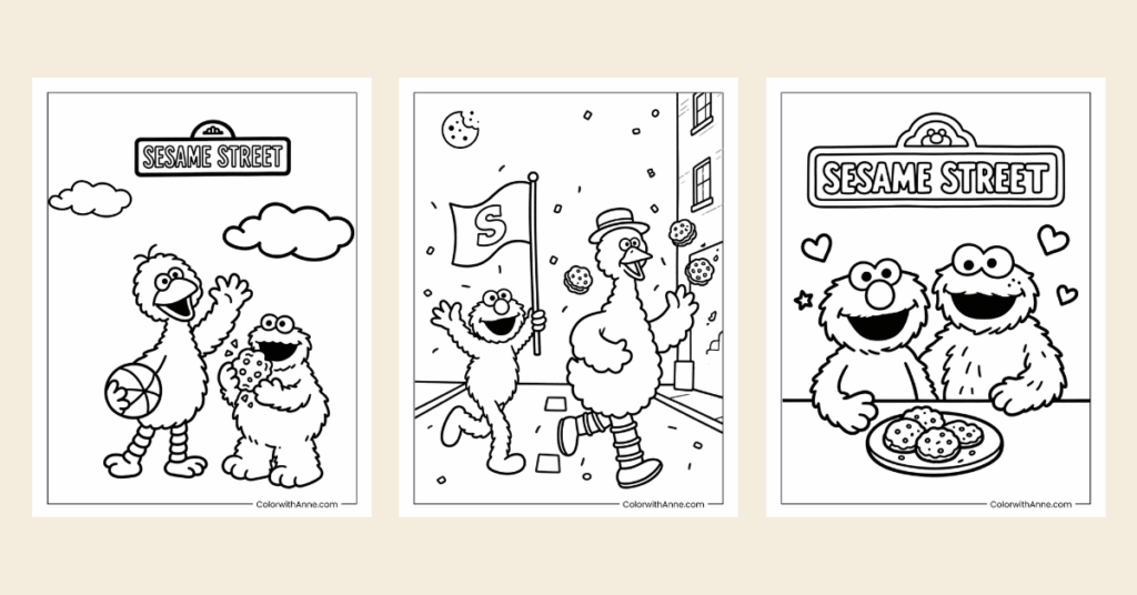 sesame street coloring pages banner