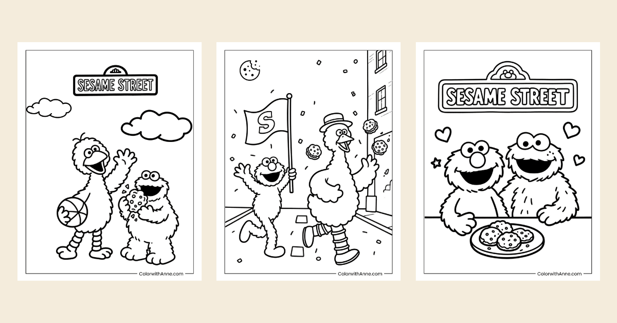 sesame street coloring pages banner