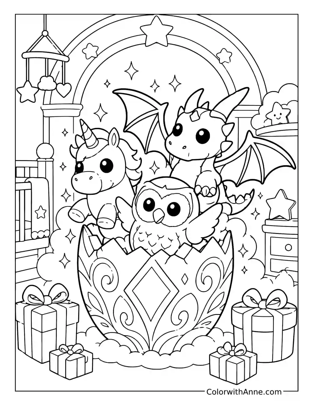 Shadow Dragon's Clean Line-Art coloring page