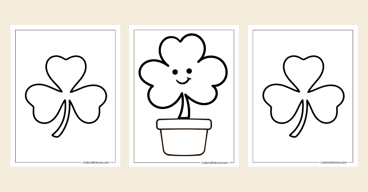 shamrock coloring pages banner