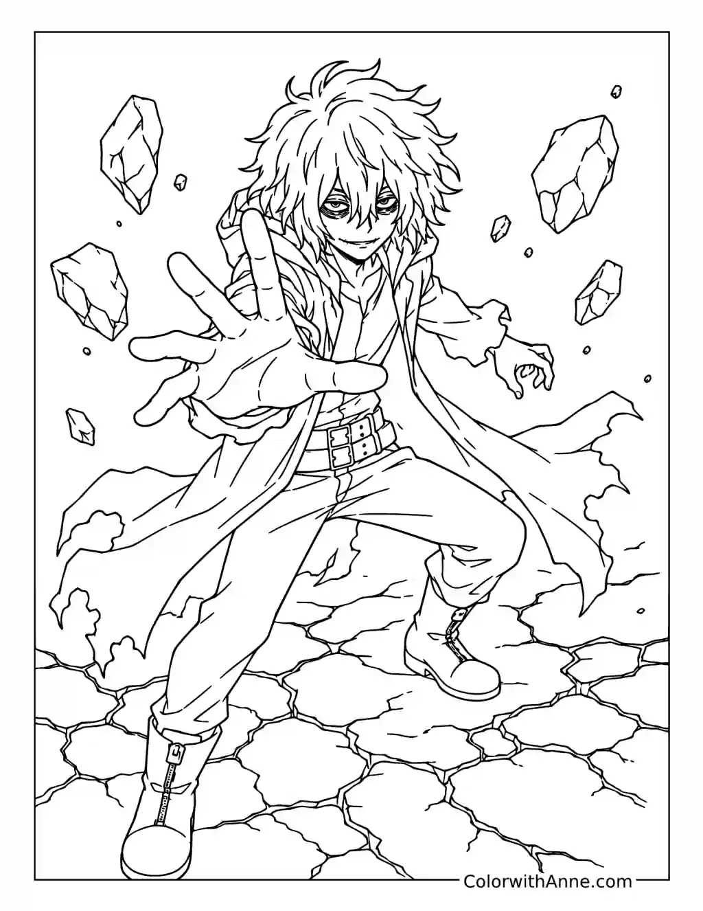 Shigaraki’s Decay Power coloring page