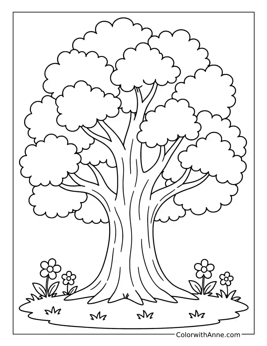 Simple Big Tree coloring page