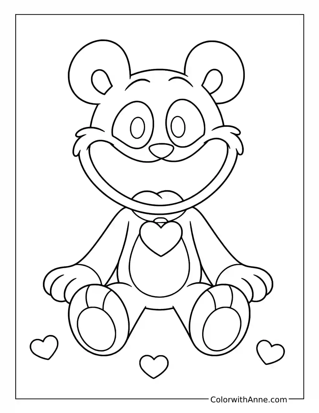 Sitting Bobby BearHug Plush coloring page