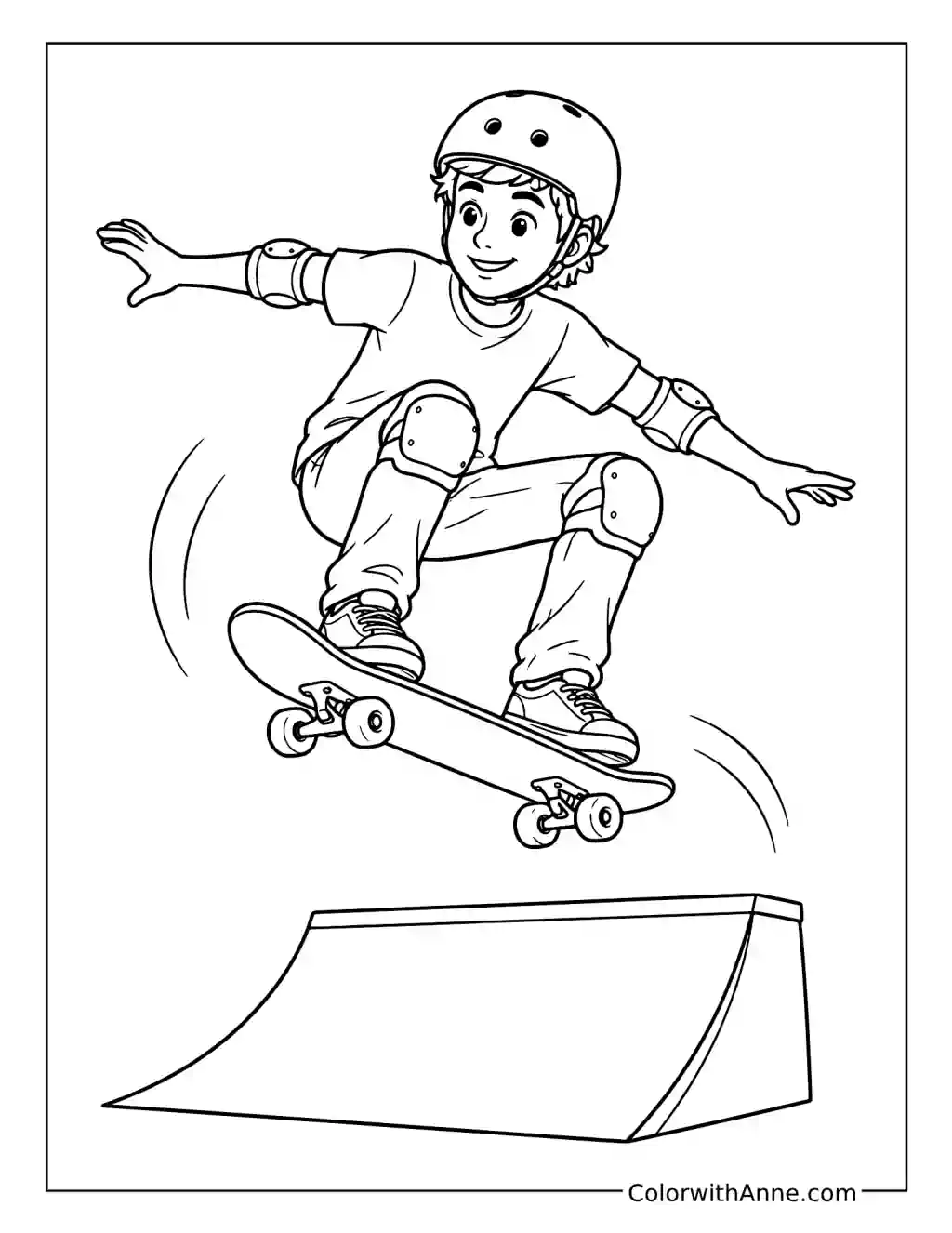 Skateboarding Trick coloring page