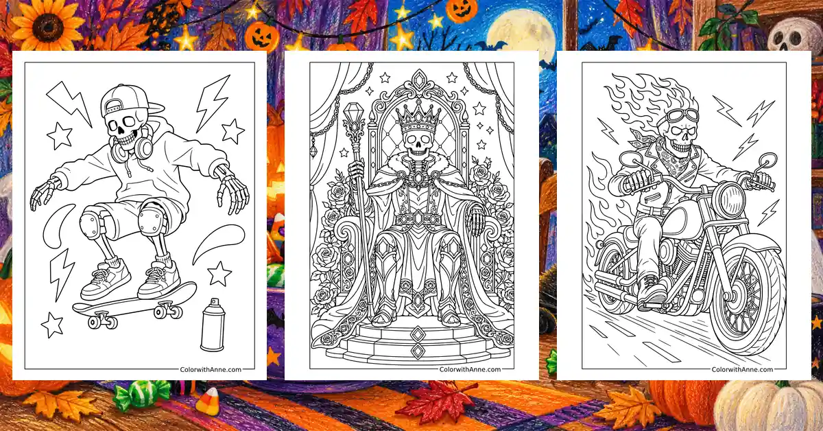 Skeleton Coloring Pages banner