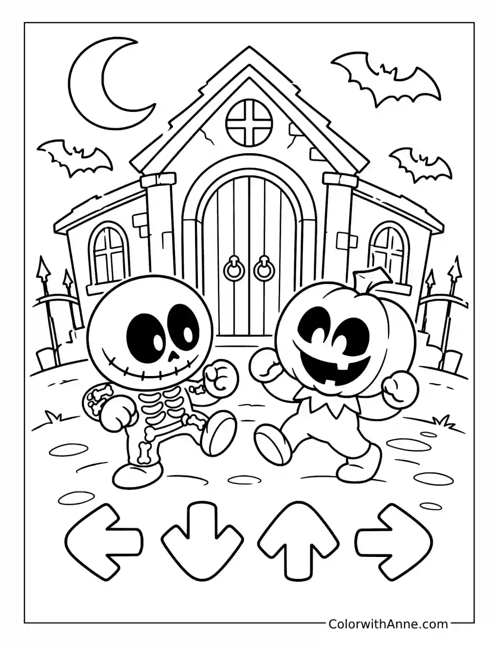 Skid and Pump Spooky Dance coloring page
