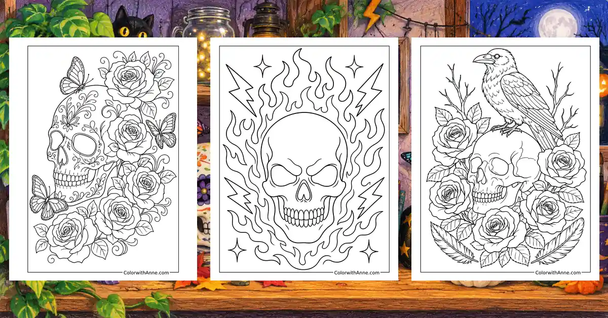 Skull Coloring Pages banner
