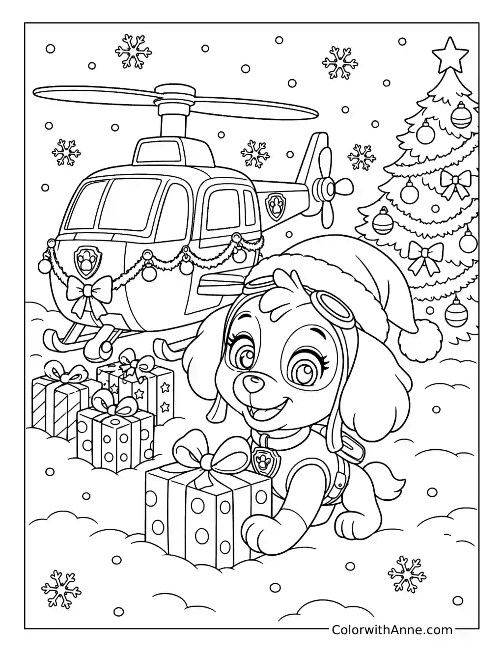 Skye Christmas Adventure coloring page
