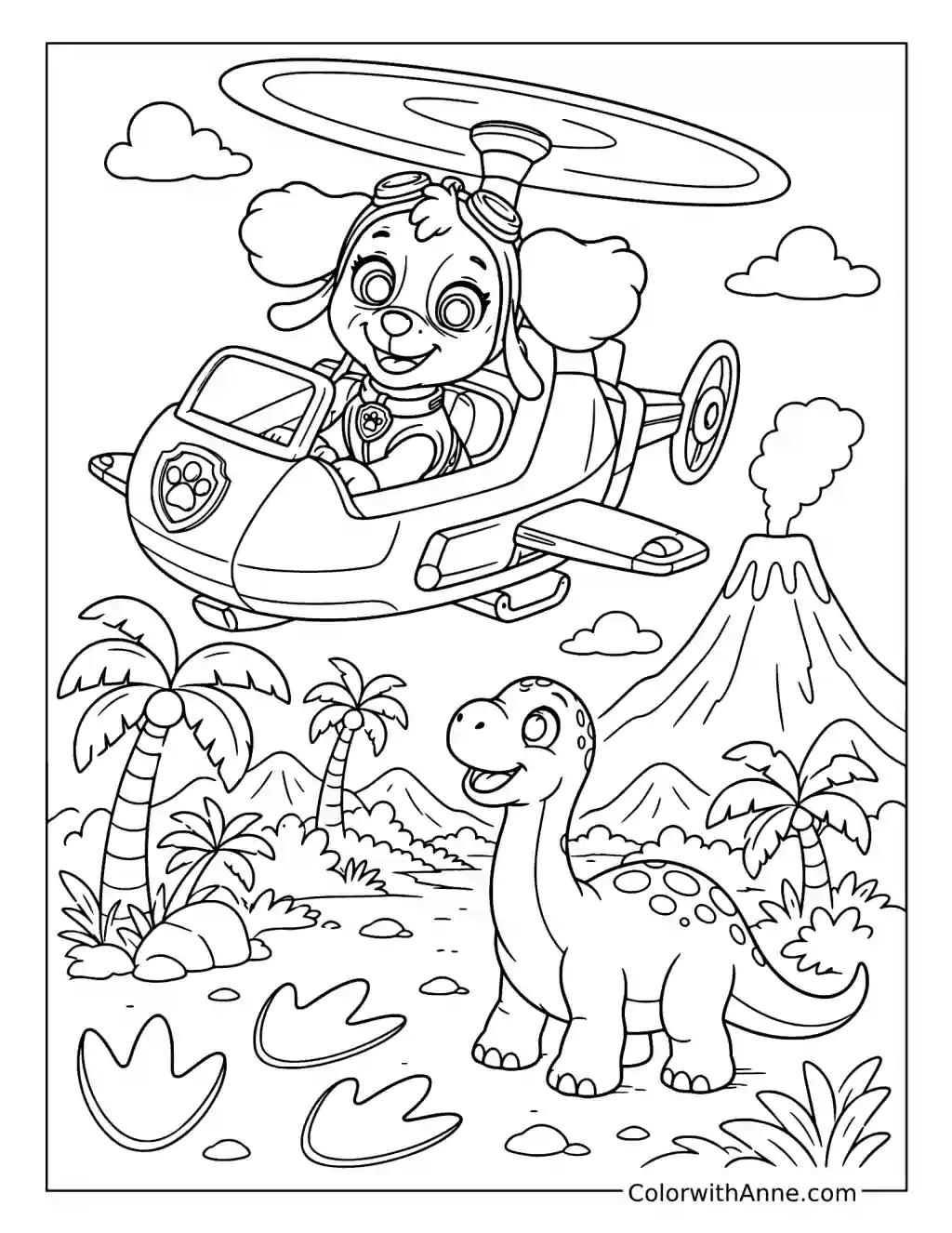 Skye Dinosaur Island Rescue coloring page