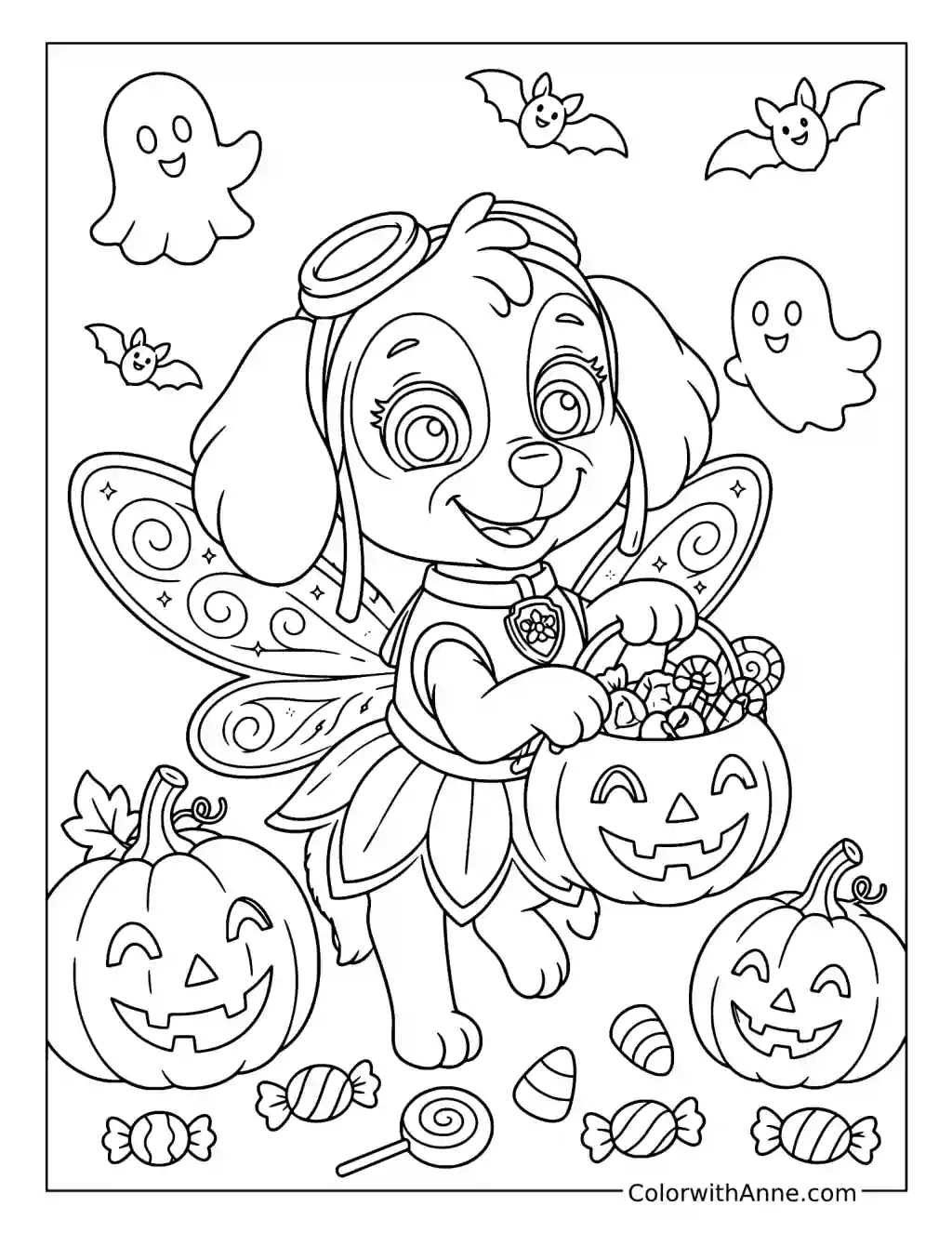 Skye Halloween Costume coloring page