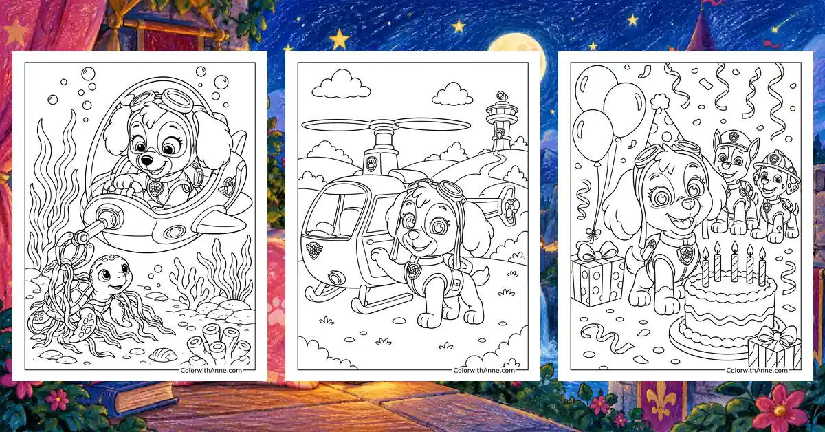 Skye Paw Patrol Coloring Pages banner