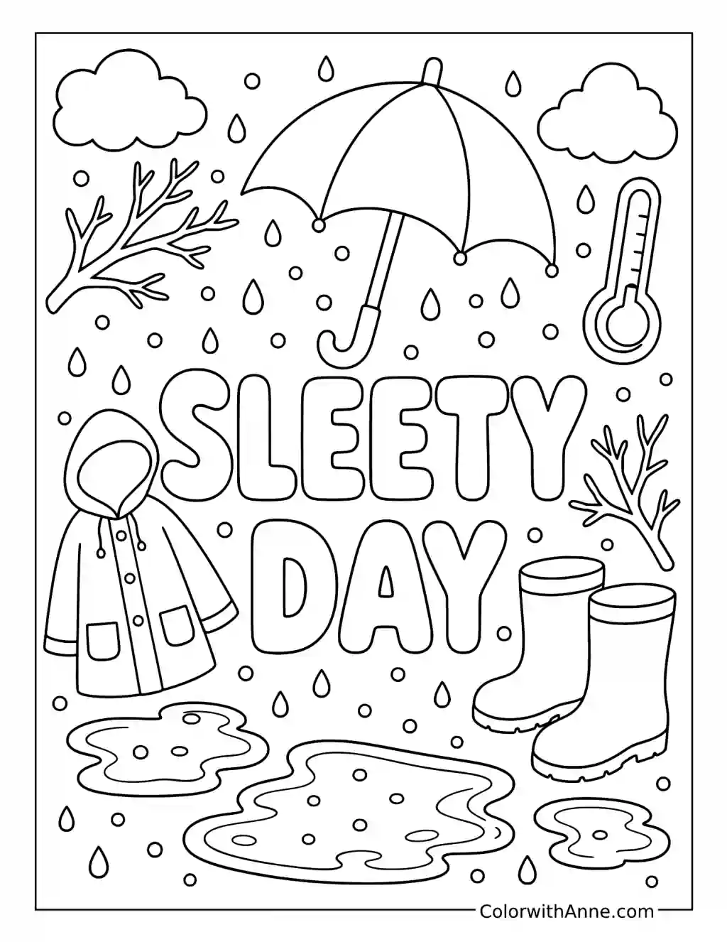 Sleety Day coloring page