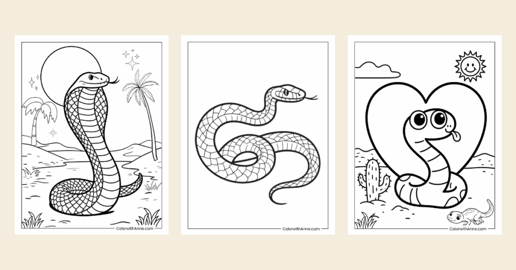 snake coloring pages banner