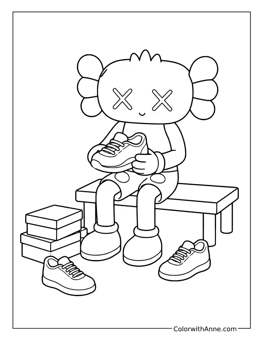 Sneaker Collector X-Eyed Art Toy coloring page