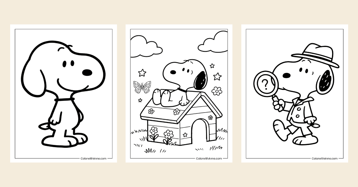 snoopy coloring pages banner