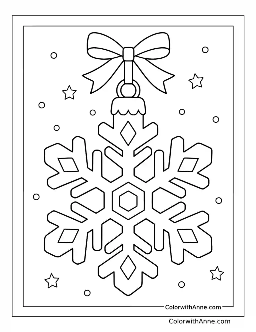 Snowflake Christmas Ornament coloring page