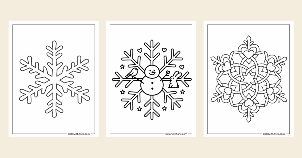 snowflake coloring pages banner