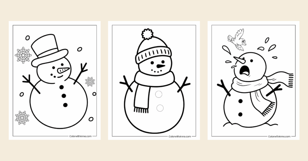 snowman coloring pages banner